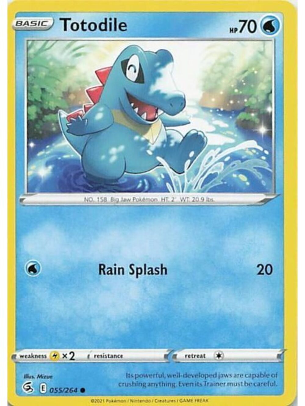 Pokemon TCG 2021 Totodile NM SWSH08